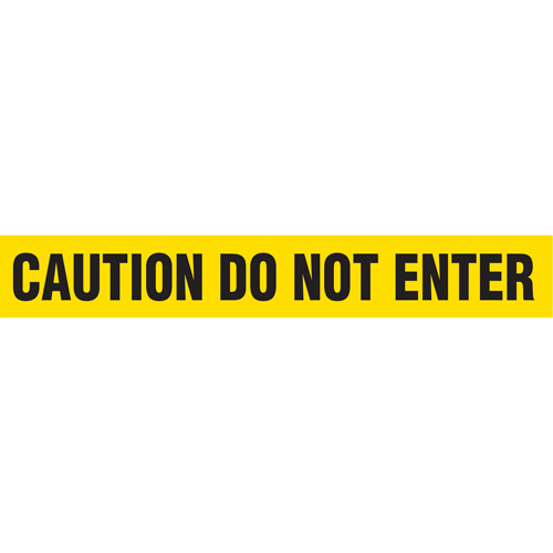 Barricade Tape, English, 3" W x 1000' L, 2 mils, Black on Yellow