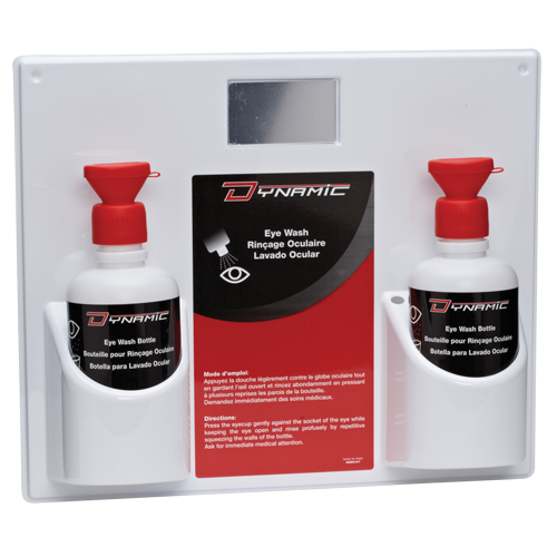Dynamic™ Eyewash Station with Empty Bottles, Double