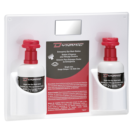 Dynamic™ Single-Use Eyewash Station with Isotonic Solution, Double