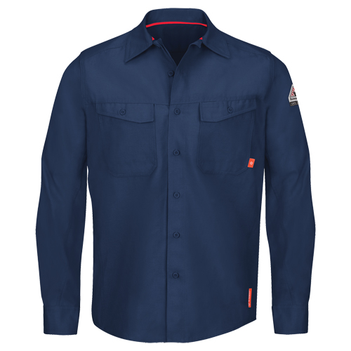 IQ Endurance® Men's Work Shirts, Small, Navy Blue