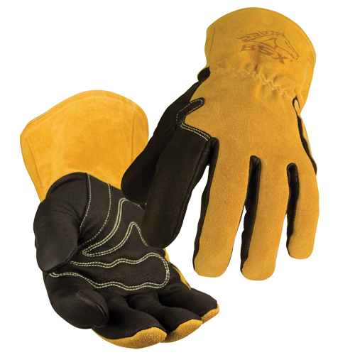 BSX® MIG Welding Gloves, Grain Cowhide/Grain Pigskin, Size Large