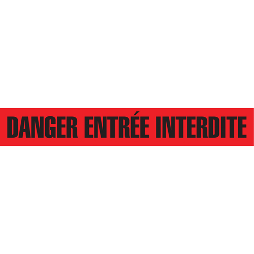 Barricade Tape, French, 3" W x 1000' L, 3 mils, Black on Red