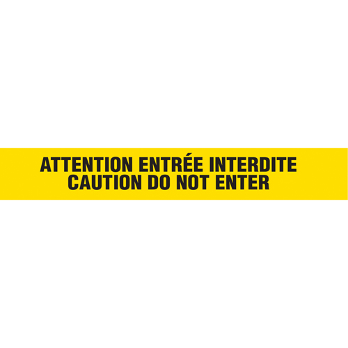 Barricade Tape, Bilingual, 3" W x 1000' L, 3 mils, Black on Yellow
