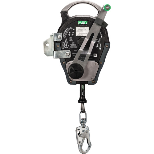 Workman™ Rescuer, 50', 1 Leg, Stainless Steel Cable, Snap Hook Harness Connector, Built-in Anchor