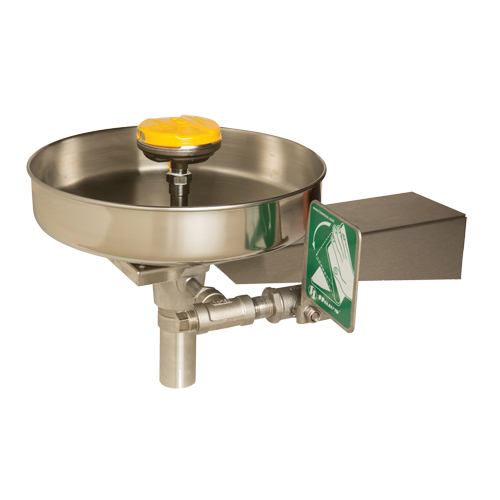 Eye/Face Wash Station, Wall-Mount Installation, Stainless Steel Bowl