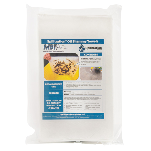 Spilltration™ Oil Shammy Towels, Oil Only, 16" x 16", 47 gal. Absorbancy