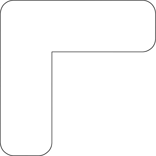 Floor Marking Shapes, L, 7" L x 3.5" W, White, Vinyl
