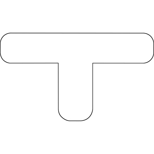 Floor Marking Shapes, T, 9.5" L x 6.5" W, White, Vinyl