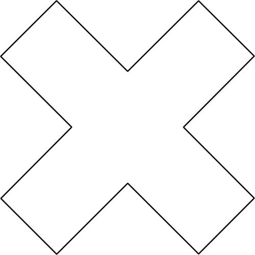 Floor Marking Shapes, Cross, 9.5" L x 3.5" W, White, Vinyl