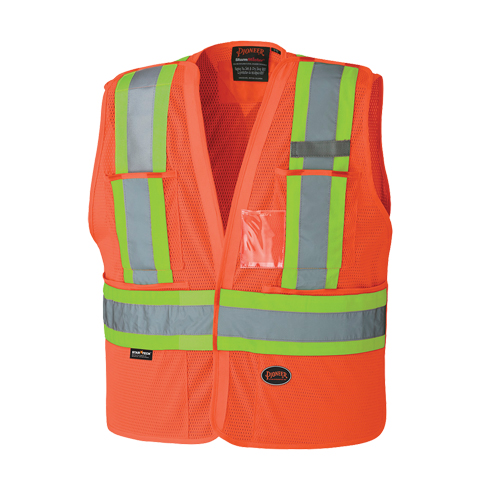 6932 Tear-Away Safety Vest, High Visibility Orange, 2X-Large/3X-Large, Polyester