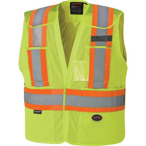 6933 High-Visibility Drop Shoulder Safety Tear-Away Vest, High Visibility Lime-Yellow, Large/X-Large, Polyester
