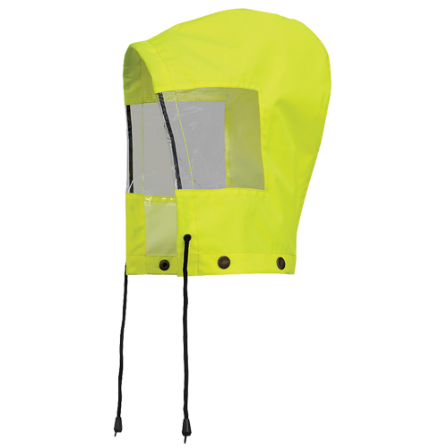 6037H Hood for Traffic Control Waterproof Safety Jacket, High Visibility Lime-Yellow, Polyester