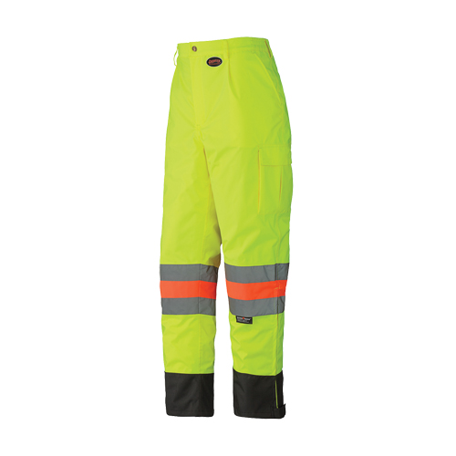 6039 Traffic Control Waterproof Safety Pant, Polyester, Small, High Visibility Lime-Yellow