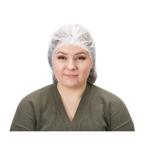 Pleated Bouffant Cap, Polypropylene, 21", White