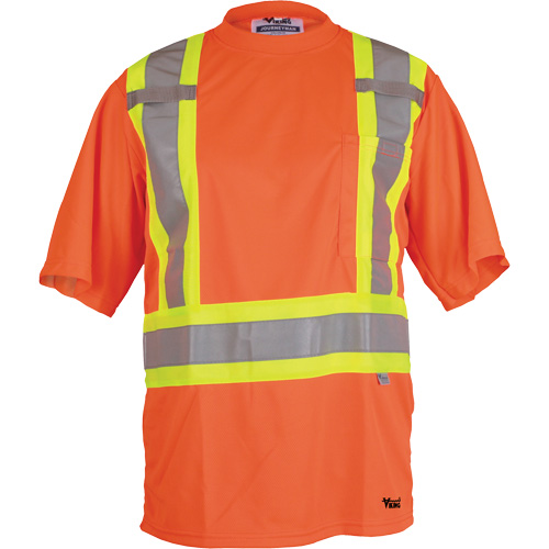 Viking® Safety T-Shirt, Polyester, X-Large, High Visibility Orange