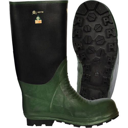 Journeyman® Boots, Rubber, Steel Toe, Size 8, Puncture Resistant Sole