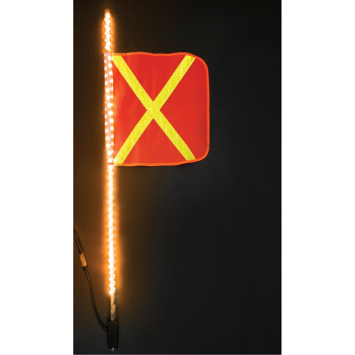 Safety Whip® Heavy-Duty LED Whips, Hitch Mount, 4 High, Orange with Reflective