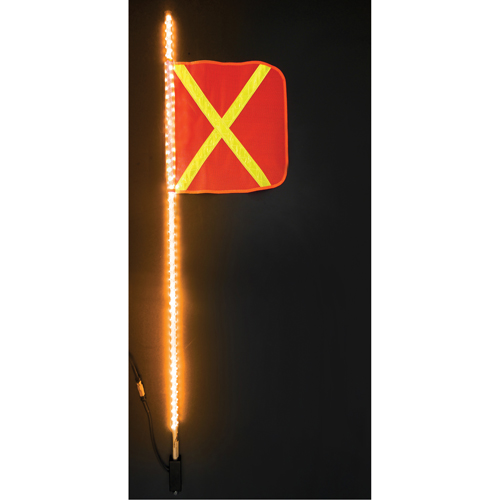 Safety Whip® Heavy-Duty LED Whips, Hitch Mount, 5 High, Orange with Reflective