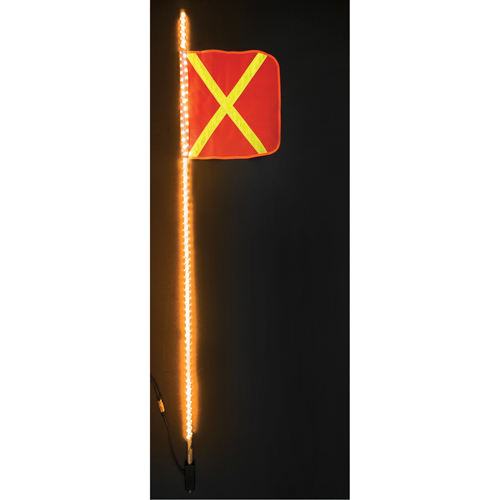 Safety Whip® Heavy-Duty LED Whips, Hitch Mount, 6 High, Orange with Reflective