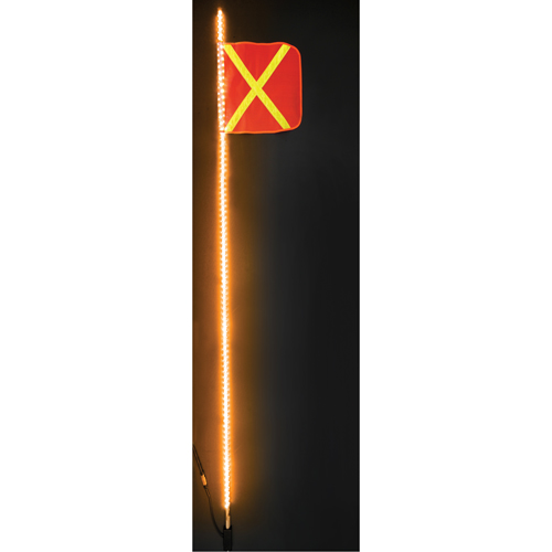 Safety Whip® Heavy-Duty LED Whips, Hitch Mount, 8 High, Orange with Reflective