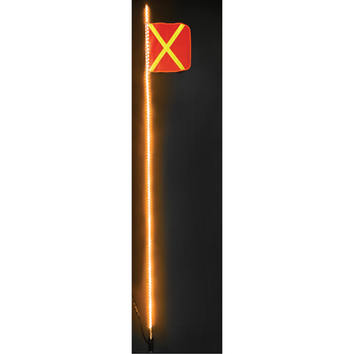 Safety Whip® Heavy-Duty LED Whips, Hitch Mount, 10 High, Orange with Reflective