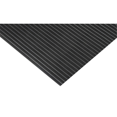 Wide-Ribbed Matting, Runner, 3' x lin.ft x 1/8", Black