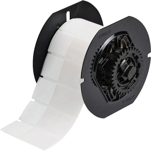 Self-Laminating Wire & Cable Label, Vinyl, 1" L x 2.6" H, Clear/White