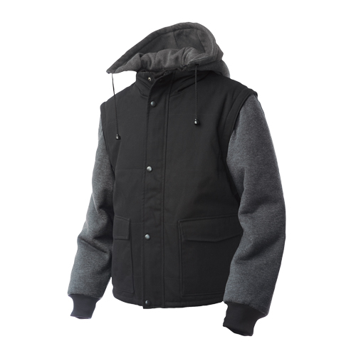 Zip-Off Sleeve Jacket, Men's, X-Large, Black