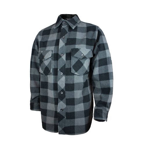 Plaid Solar Fleece Shirt, Men's, Large, Grey