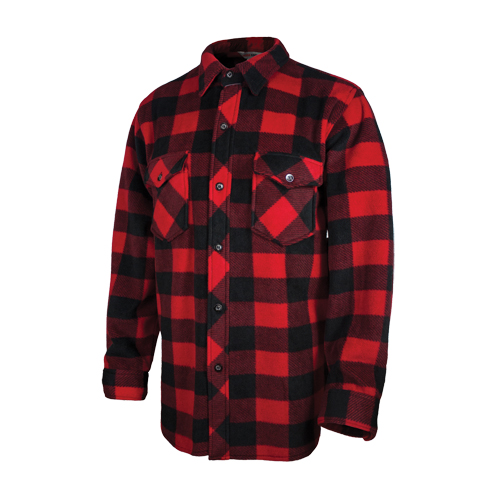 Plaid Solar Fleece Shirt, Men's, X-Large, Red
