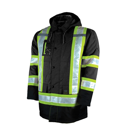 Lined Safety Parka, Black, Large