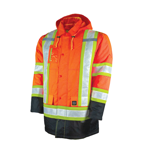 Lined Safety Parka, High Visibility Orange, Medium