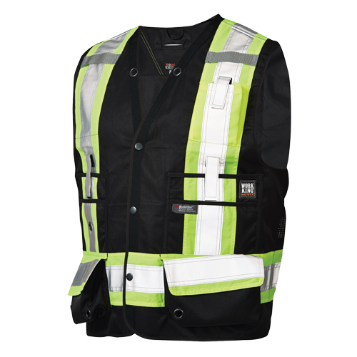 Surveyor Safety Vest, Black, 3X-Large, Polyester
