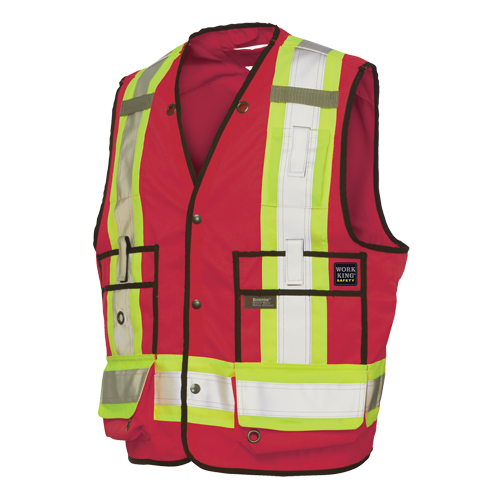 Surveyor Safety Vest, Red, 3X-Large, Polyester