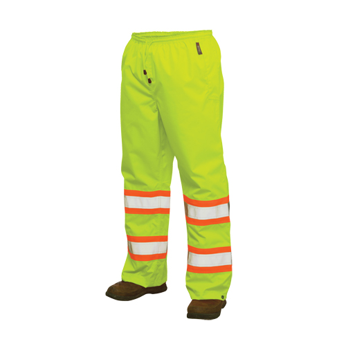 300D Safety Rain Pant, Polyester, 3X-Large, High Visibility Lime-Yellow