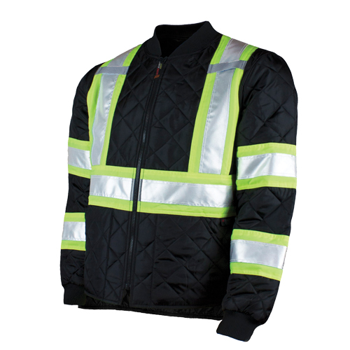 Quilted Safety Jacket, Polyester, Black, Large
