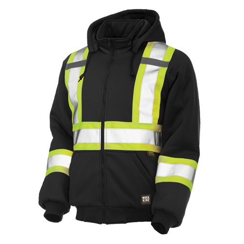 Insulated Safety Hoodie, Polyester, 4X-Large, Black
