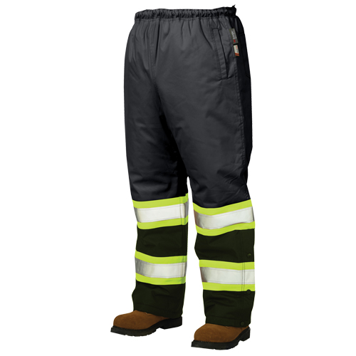 Lined Pull-On Safety Pant, Polyester, X-Large, Black
