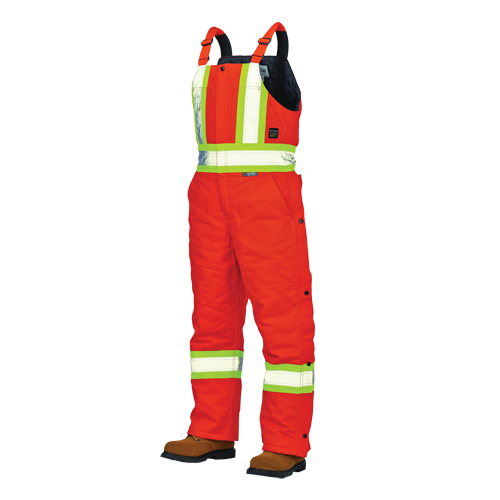 Duck Lined Safety Overalls, Cotton, 2X-Large, High Visibility Orange