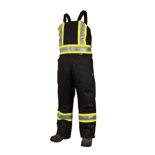 Lined Safety Overalls, Polyester/Polyurethane, Medium, Black