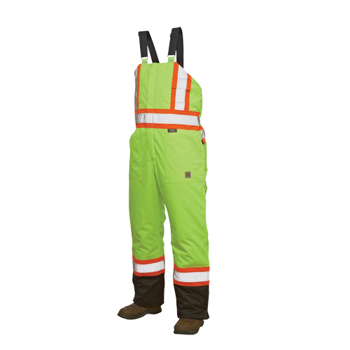 Lined Safety Overalls, Polyester/Polyurethane, Small, High Visibility Lime-Yellow