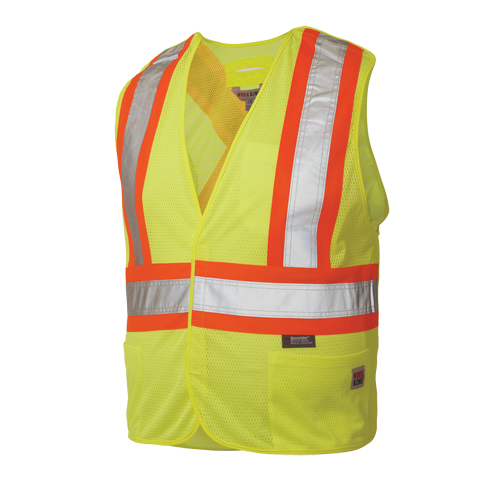 5-Point Tearaway Safety Vest, High Visibility Lime-Yellow, 2X-Large/3X-Large, Polyester