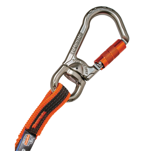 Squids® 3109F(x) Double-Locking Tool Lanyard with Swivel, Bungee, Carabiner/Loop
