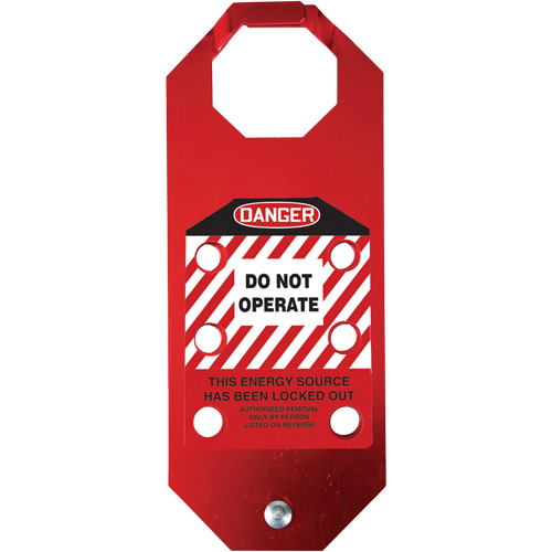 Stopout® OSHA Danger Aluma-Tag™ Do Not Operate Hasp, Red