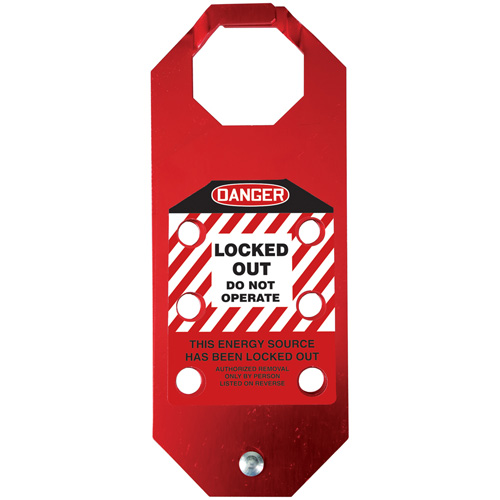 Stopout® OSHA Danger Aluma-Tag™ Locked Out Do Not Operate Hasp, Red