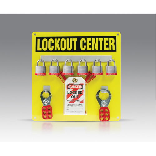 Hanger Board Kit, Laminated Steel Padlocks, 6 Padlock Capacity, Padlocks Included