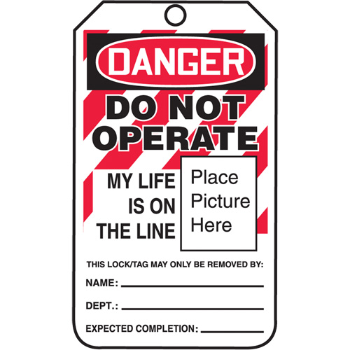 Do Not Operate Danger Lockout Tagout Tags, Cardstock, 3-1/4" W x 5-3/4" H, English