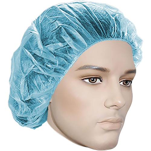 Bouffant Caps, Polypropylene, 21", Blue