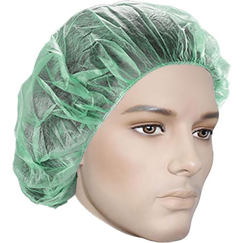 Bouffant Caps, Polypropylene, 24", Green