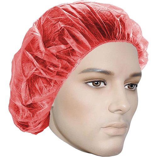 Bouffant Caps, Polypropylene, 24", Red